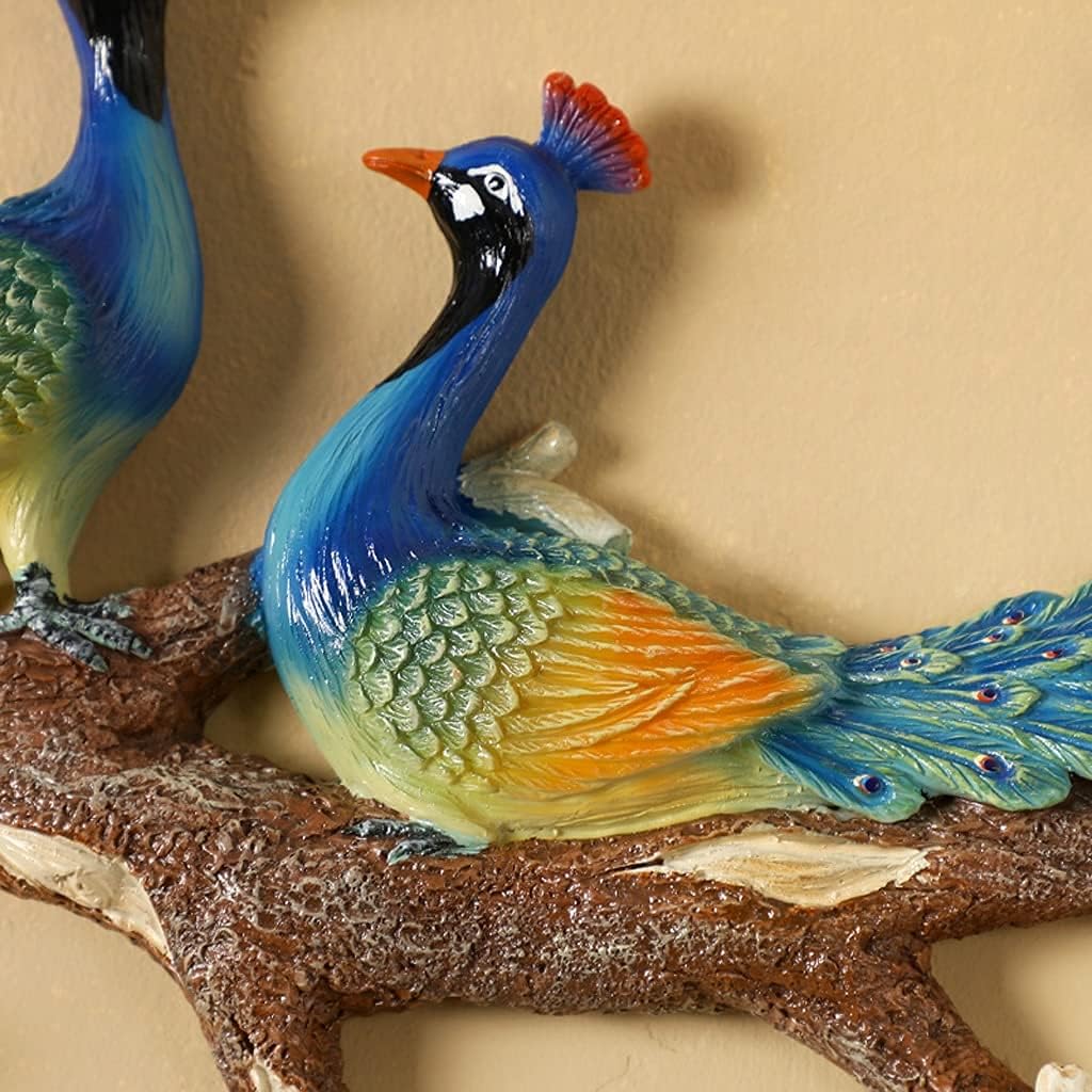 Coat Hooks Chinese Creative Peacock Sculpture Hanger Bedroom Living Room Corridor Floating Decoration Pendant Resin Hallway Wall Hanging Coat Rack (Color : A) (A) (A)