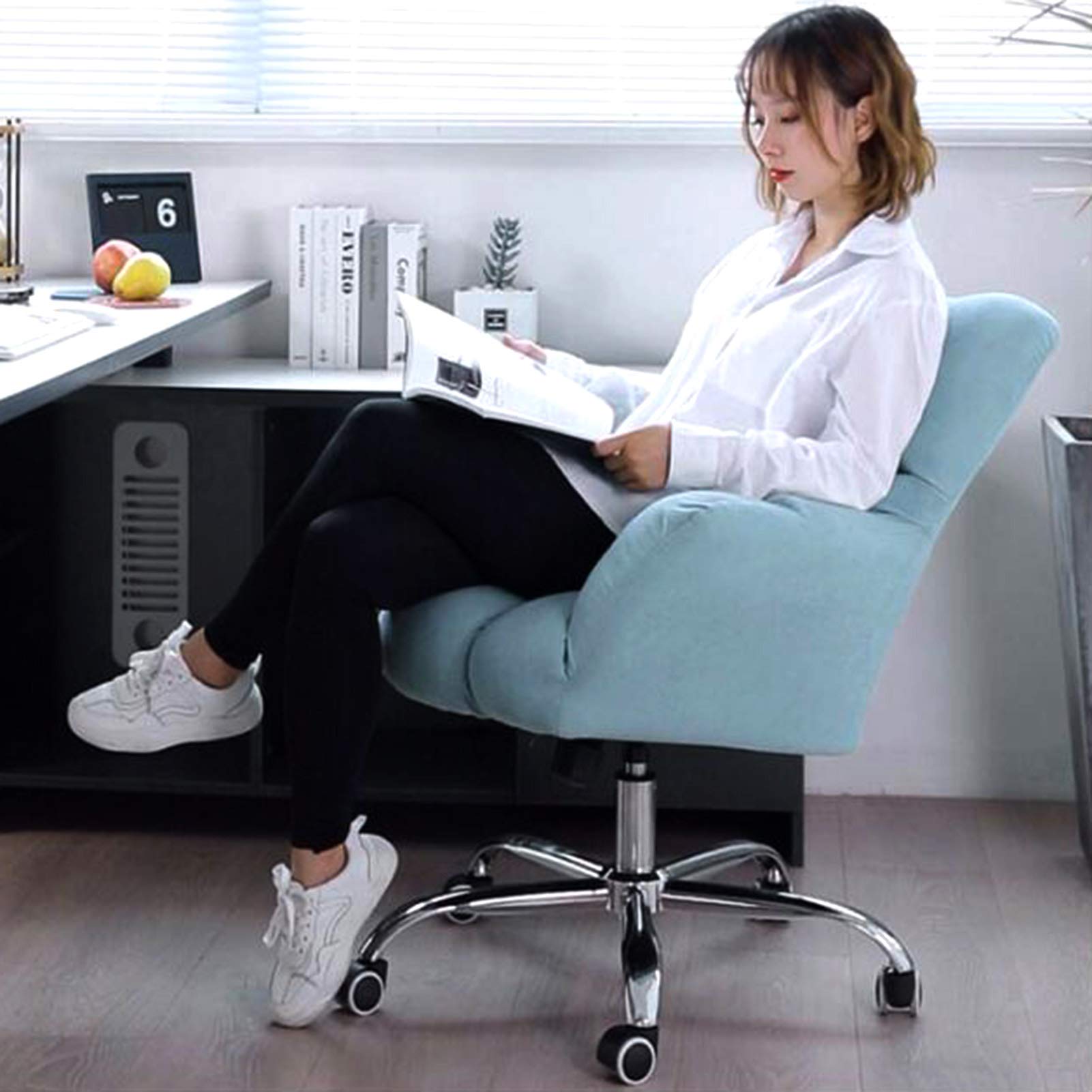 Ergonomiczne aksamitne krzesło do biura domowego z podparciem środkowego oparcia i uroczym różowym wzorem, nowoczesne krzesło biurkowe z ramionami, do sypialni dziewcząt, obrotowe krzesło komputerowe,