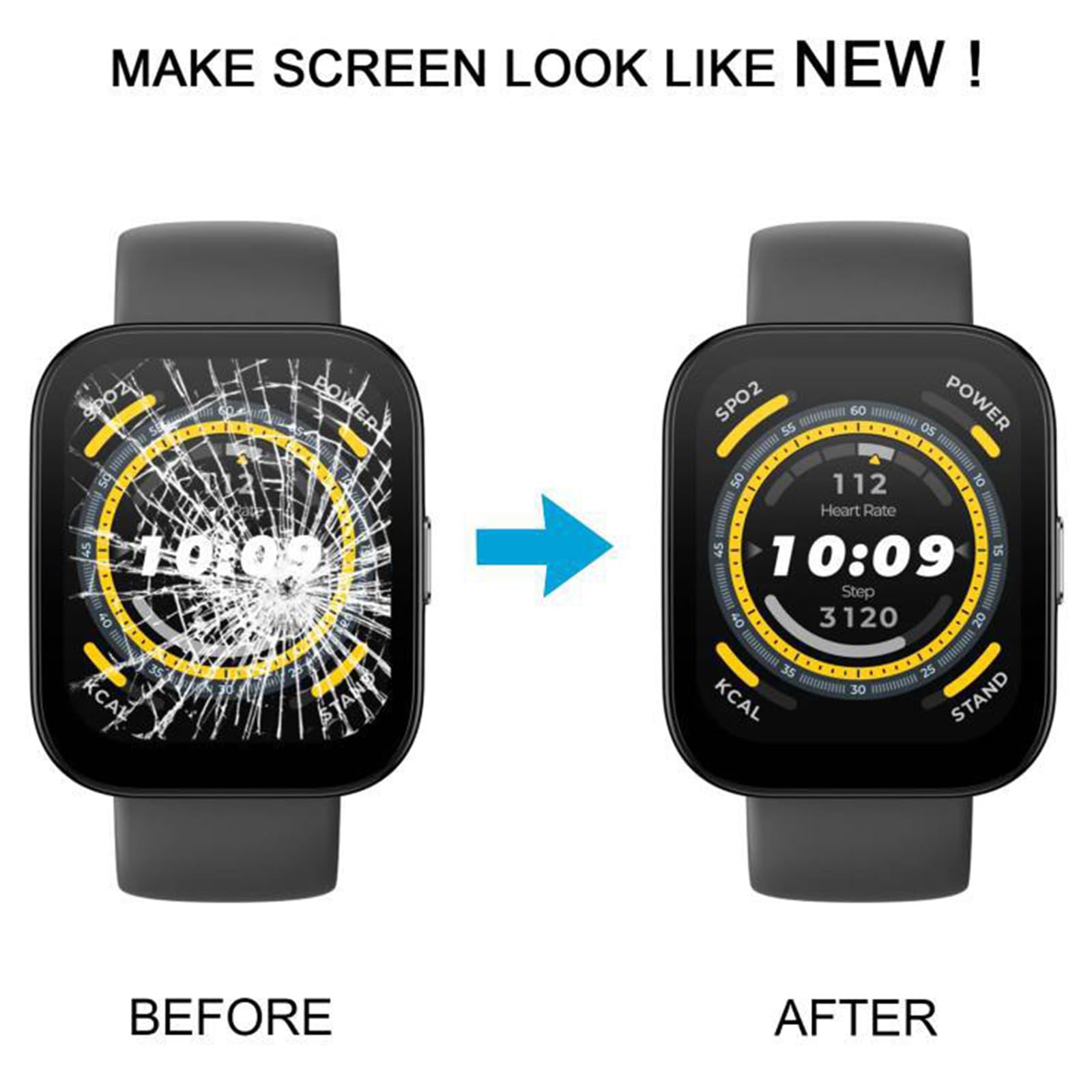 Sostituzione Touch Screen LCD Trasparente, smartwatch Bip 5 | Antiurto con gruppo touch LCD antigraffio, resistenza agli effetti, leggibilità all ' aperto, stile attivo