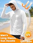 MAGCOMSEN UPF 50+ Sun Protection Shirts Quick Dry Long Sleeve Rash Guard Lightweight Hoodie Shirt Fishing pour homme
