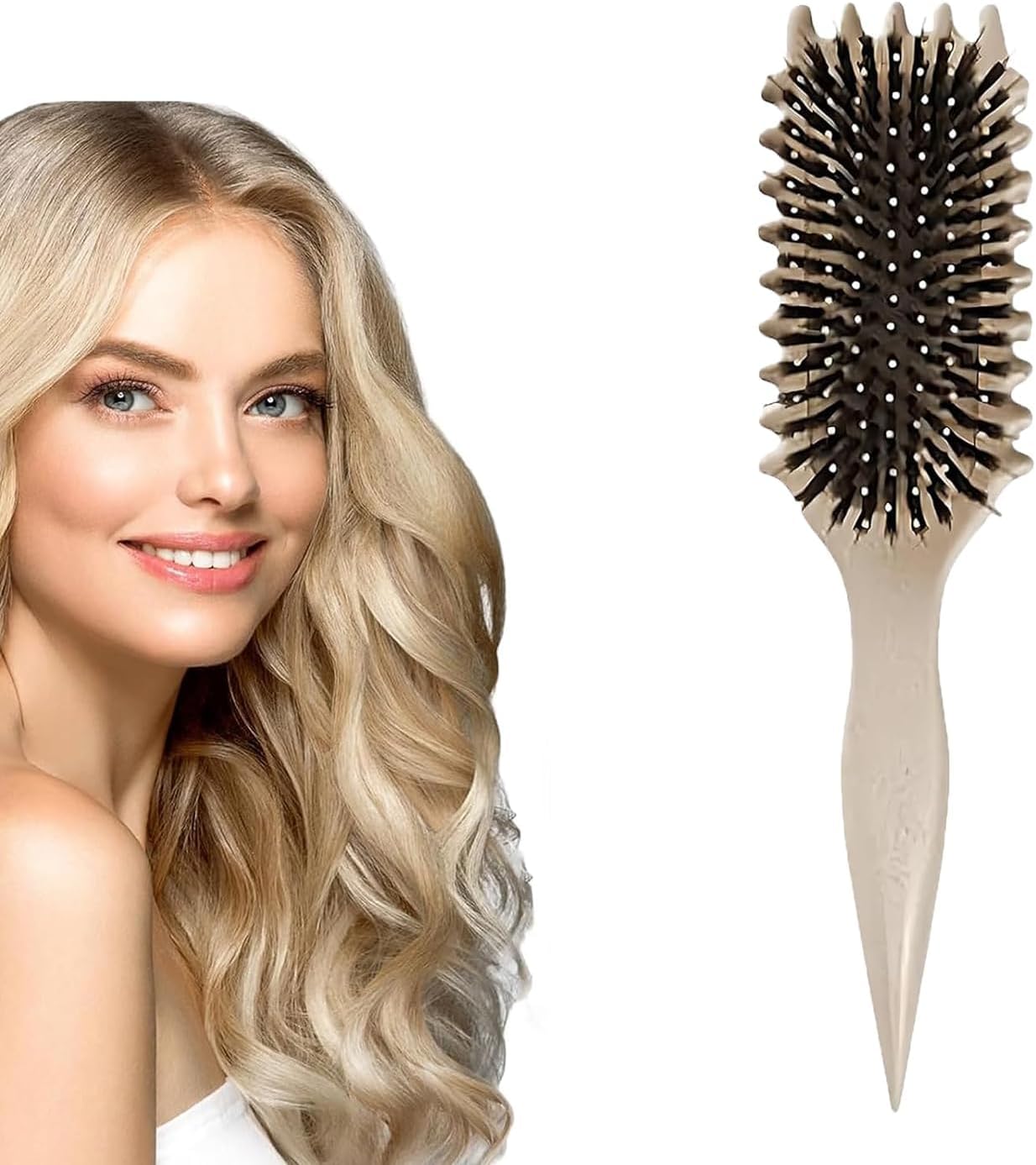 AIRFULAE Bounce Curl Define Styling Brush,Curly Hair Brush, Wet Dry Detangler Hair Brush,The Essential Tool For Shaping And Styling Your Curls, Achieve Perfectly Defined Curls (B)