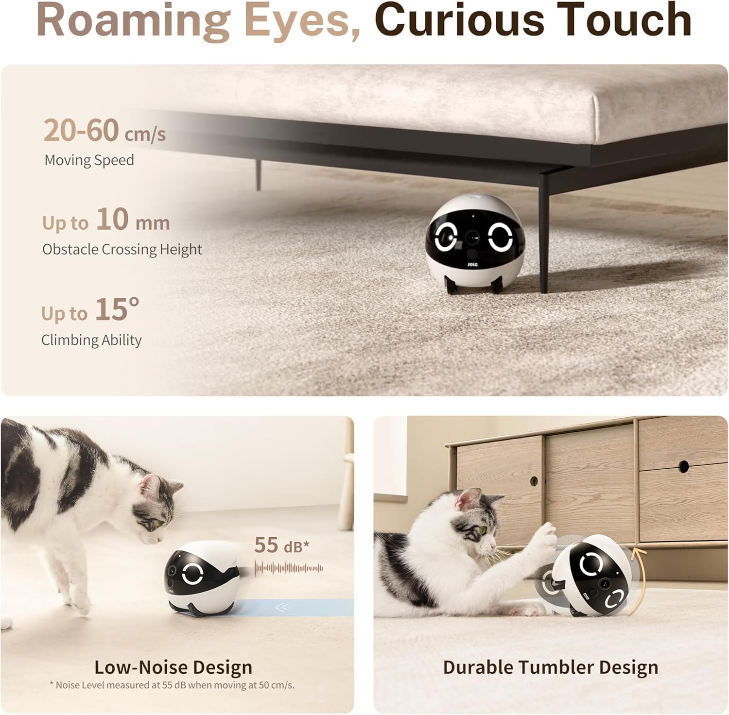 Enabot ROLA - Mini robot divertente per animali domestici