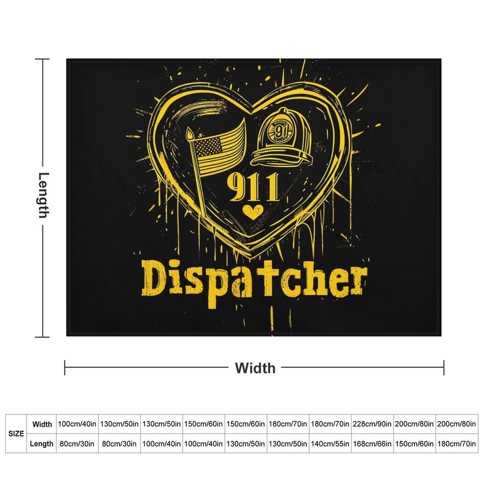 911 Diapatcher U.S.A Flag Soft Flannel Blanket Throw Fashion Plush Blankets Lightweight Throws for Couch Bed 66