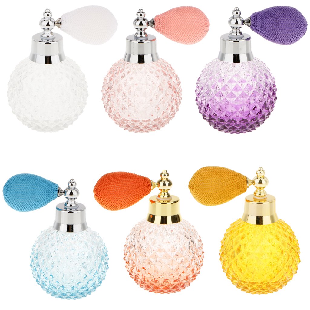 Parfümflasche Kristall Parfumzerstäuber Glasflakon Zerstäuber Duftflakon Wiederbefüllbar Aus Glas mit Eleganter Kristalloptik 100ml für Kosmetiktisch, Klar