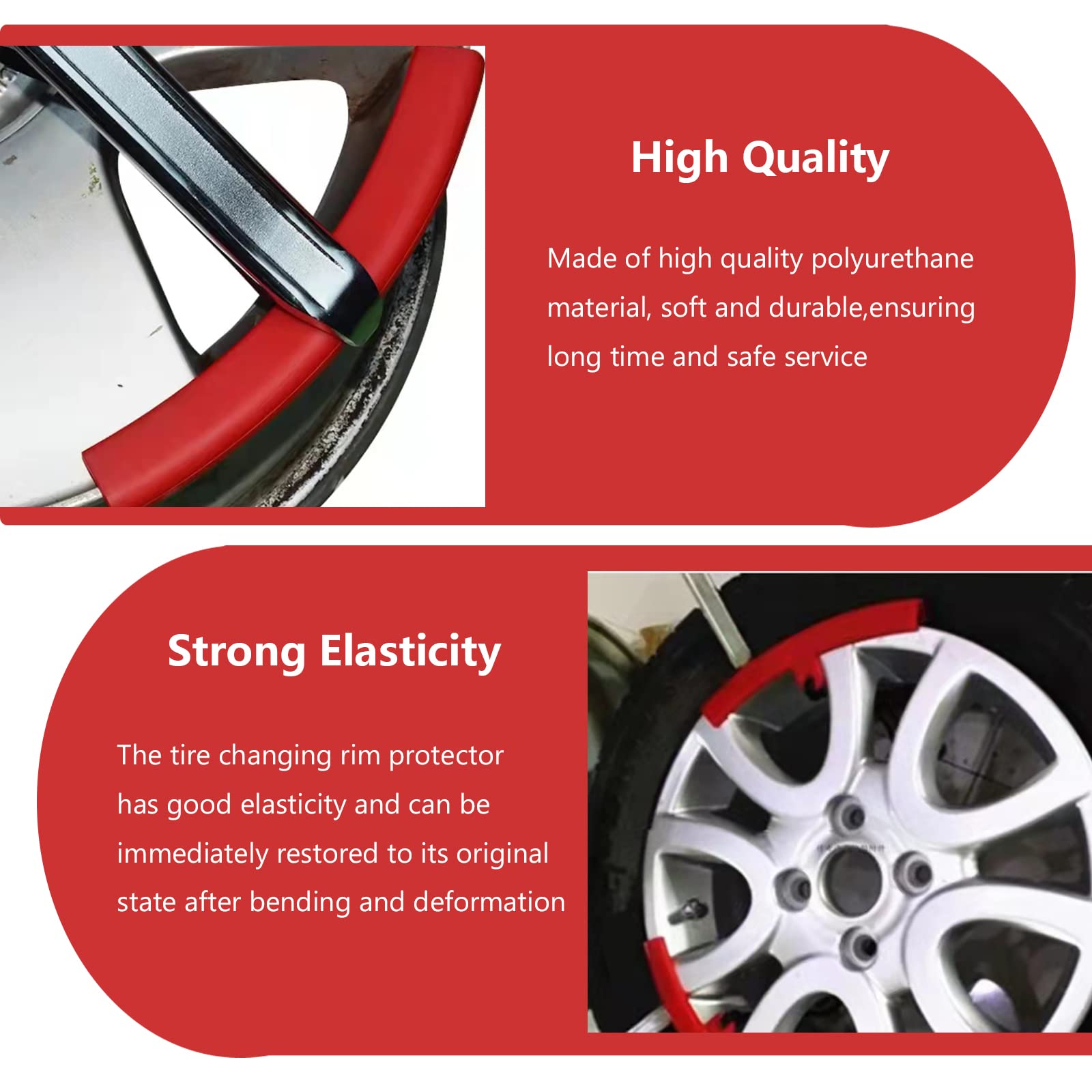 P1 Tools 5-Piece Wheel Rim Protector Set, Rubber Wheel Changing Rim Edge Savers for a Motorcycle, Car or ATV