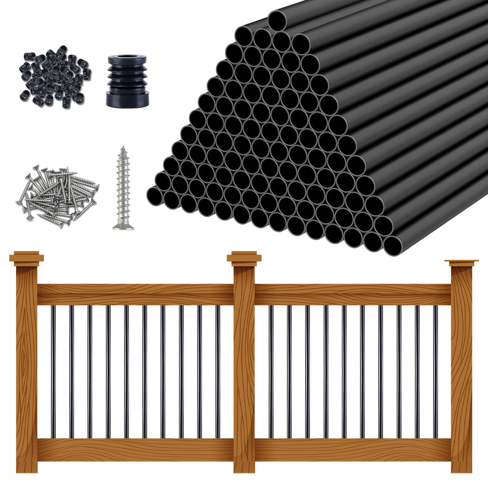Snapklik.com : 100 Pack 26" Aluminum Deck Balusters Deck Railing ...