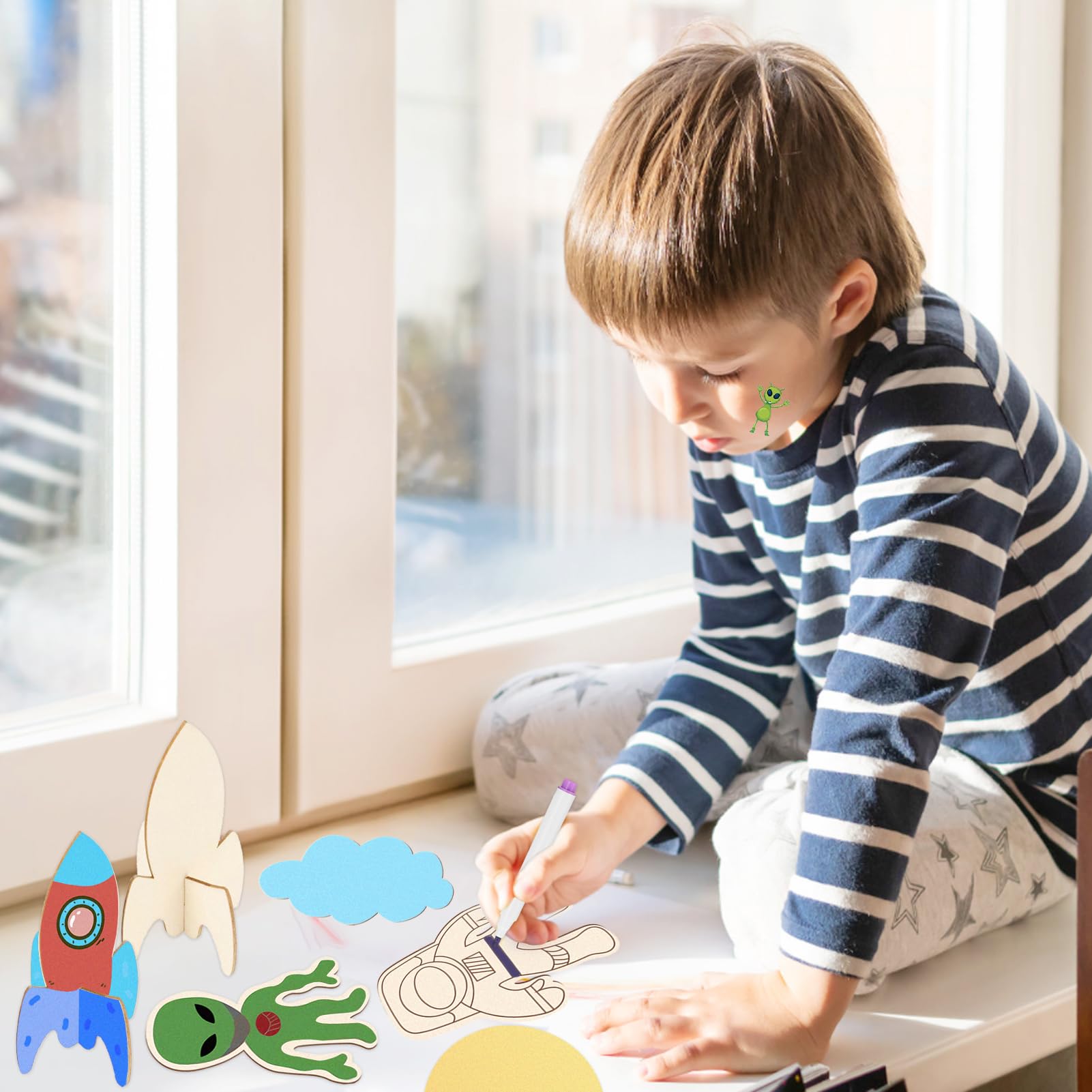 Activité Enfant 50 Poupées En Bois à Peindre - Figurines Chevilles DIY