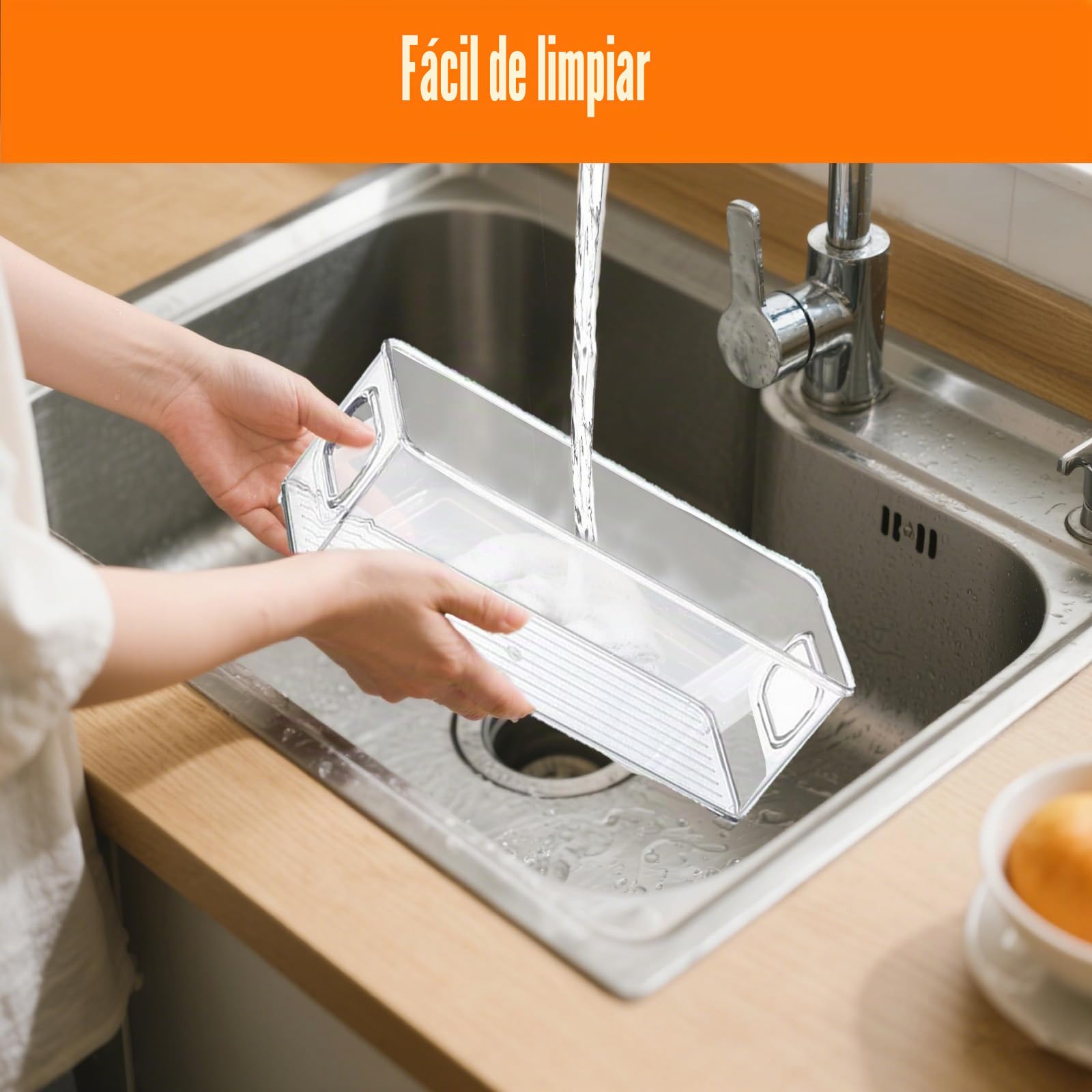 6Pcs Organizador Nevera con Asa, Caja Almacenamiento Cocina Apilables & Transparente, Contenedores para Cosméticos & Material Oficina, Cajas Frigorifico para Despensa, Encimeras,Refrigerador,Armarios