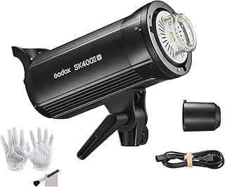 Godox SK400II-V Upgraded Studio Flash Light 400Ws Power 5600±200K Strobe Light Built-in 2.4G Wireless X System with LED Modeling Lamp for Wedding Portrait Advertising Photography