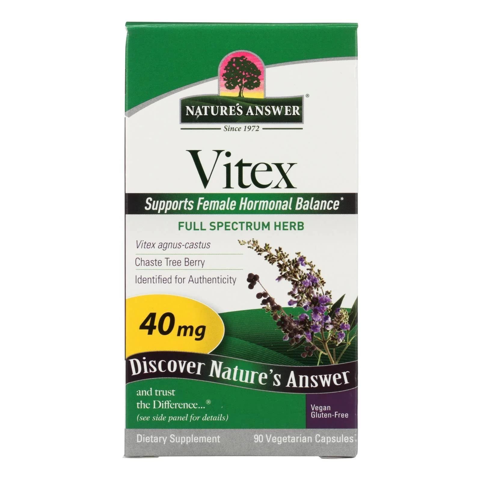 Nature's Answer Vitex Agnus-Castus, Chastetree Berry, 90-Count