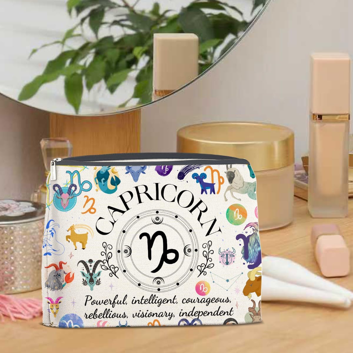 LyoGao Capricorn Gifts for Women, Capricorn Zodiac Makeup Bag, Capricorn Birthday Gifts for Women Astrology Lovers - Image 5