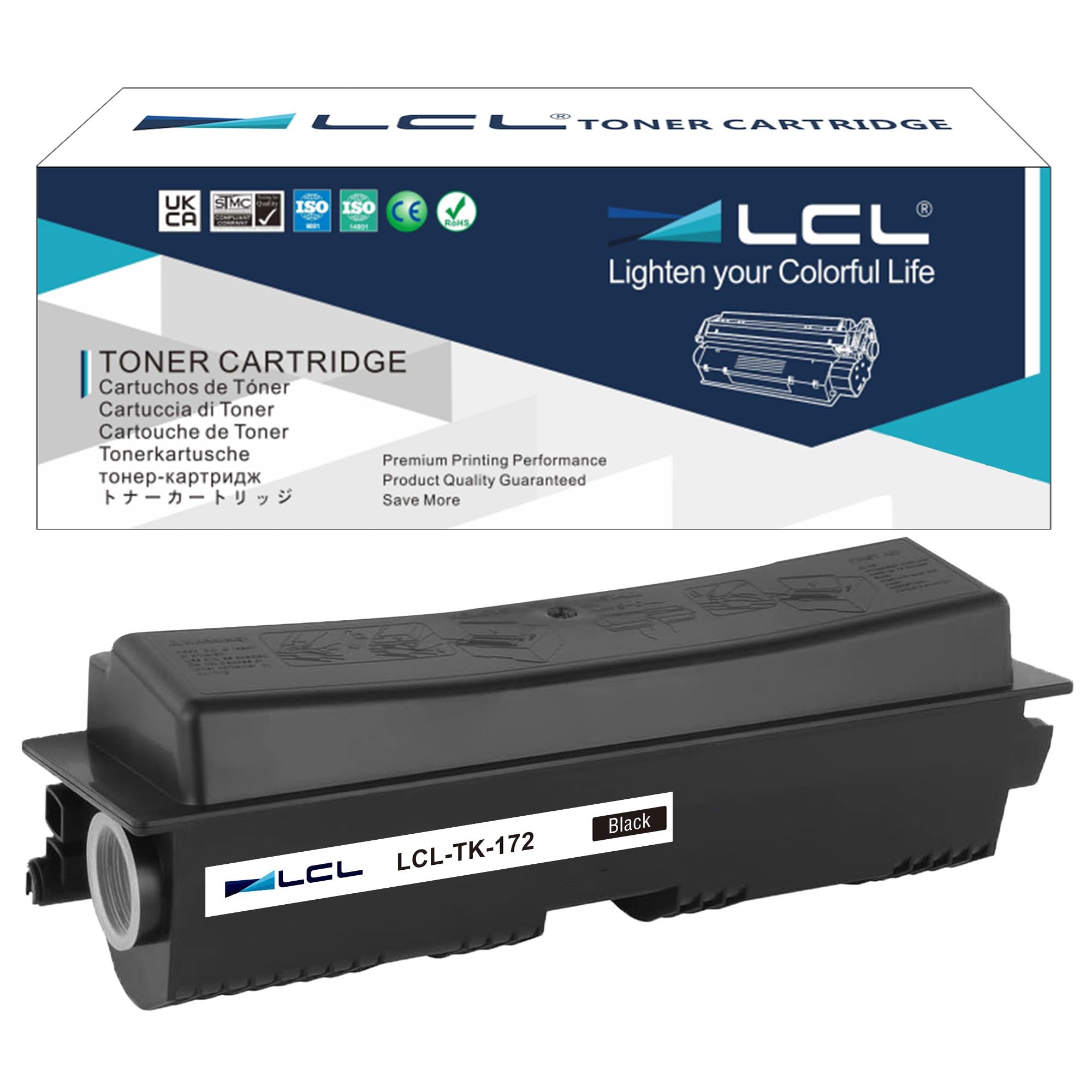 LCL TK-172 Black Toner Cartridge Replacement for Kyocera TK-172 TK172 1T02LZ0US0 for ECOSYS P2135d P2135dn FS-1320D FS-1320DN FS-1370DN Printer (1-