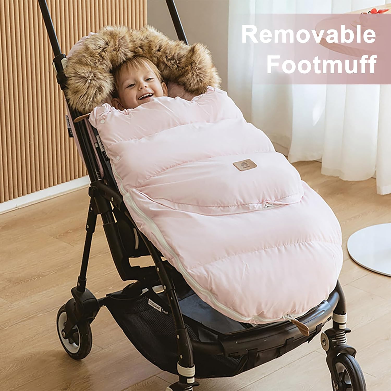 HOUSBAY Baby Stroller Bunting Bags Stroller Footmuff Universal Sleeping Bag Winter Outdoor Hooded Bunting Bag Windproof and Water-Resistant Suitable Below 5 ℃