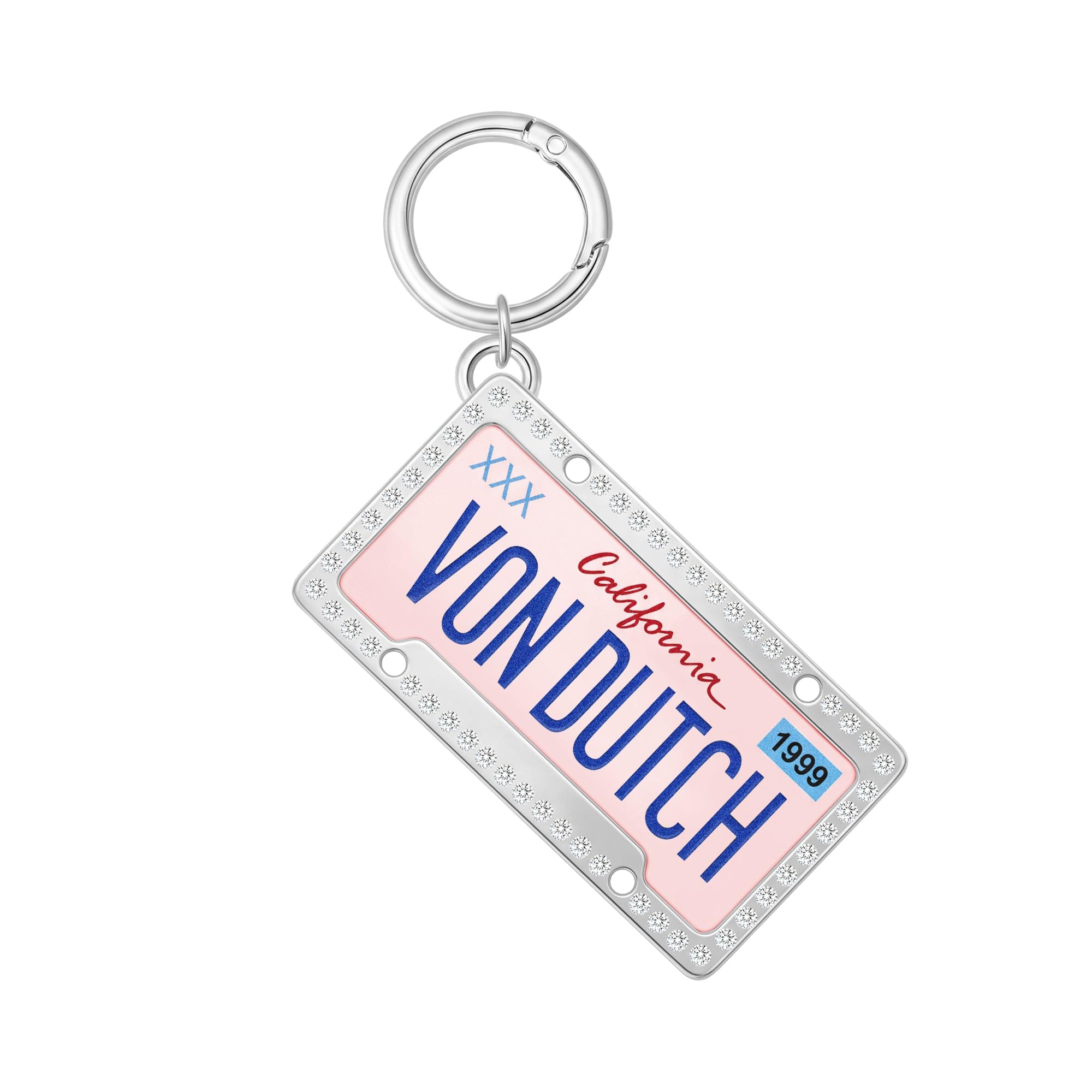 License Plate - Pink, Hinged Key Ring