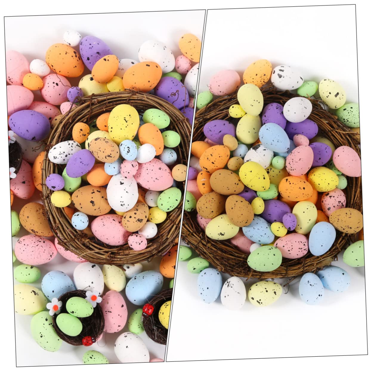 3 Set di Decorazioni Pasquali Allingrosso Set Leggero Finto Uova di Pasqua Imitazione Colorate 200 Pezzi * 3