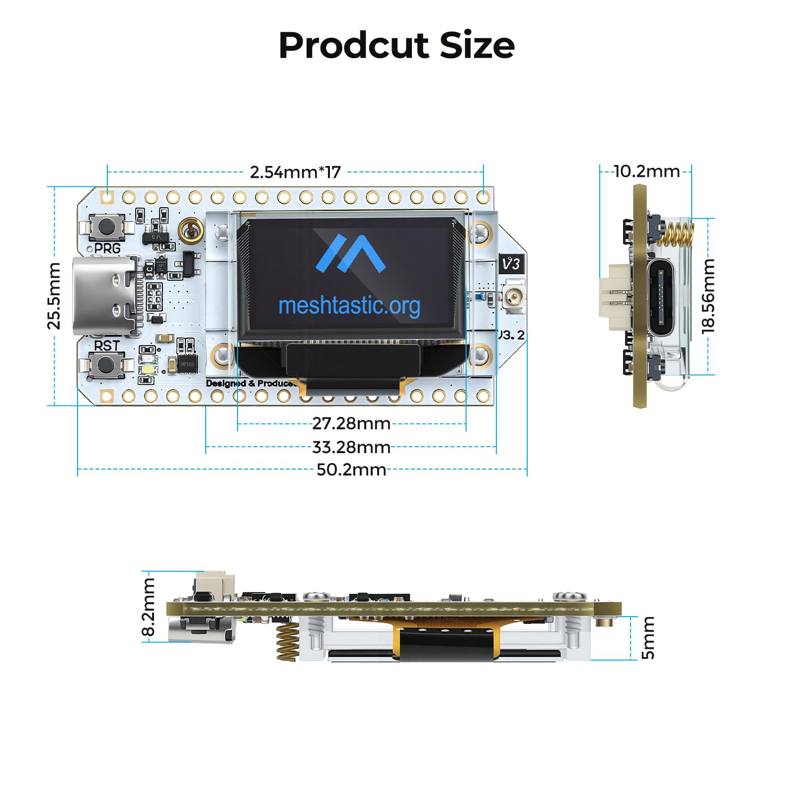 2 Pezzi Scheda di Sviluppo ESP32 LoRa V3 con Antenna LoRa 868 MHz, Integrata WiFi Bluetooth SX1262 per Meshtastic IoT Arduino Scena Intelligente