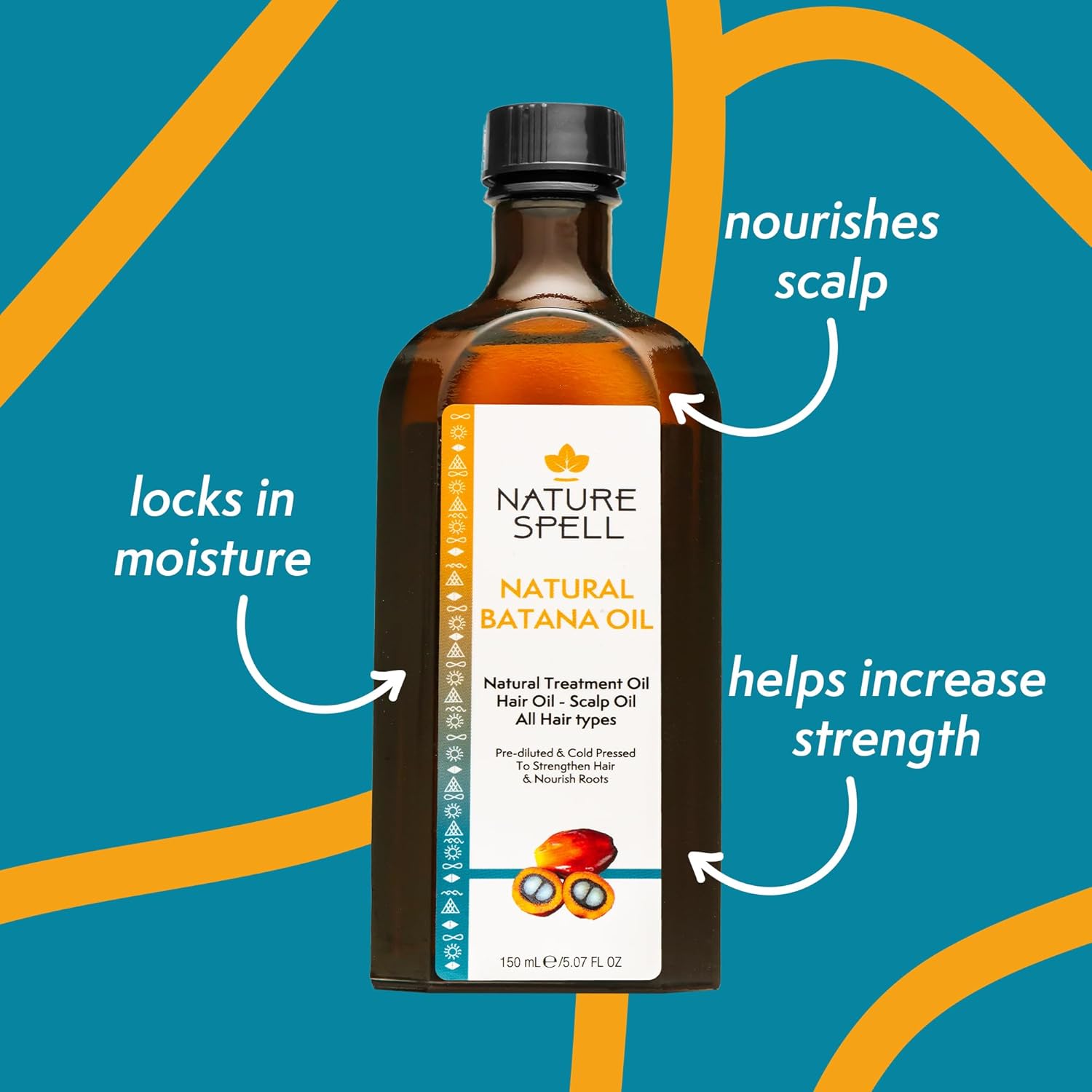 Nature Spell Batana Oil for Hair Growth, Pre-Diluted Scalp Oil, Strengthens and Repairs Damaged Strands, Nourishes and Hydrates Split Ends, Adds Shine, For All Hair Types, Vegan, 5.07 Fl Oz - Image 2