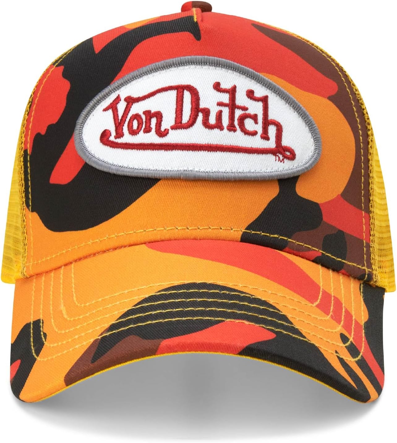 Von Dutch Monogram Trucker Cap - Retro Snapback Cap for Men and Women - Adjustable Snap Fit Panel, Mesh Rear, Curved Bill - Image 7