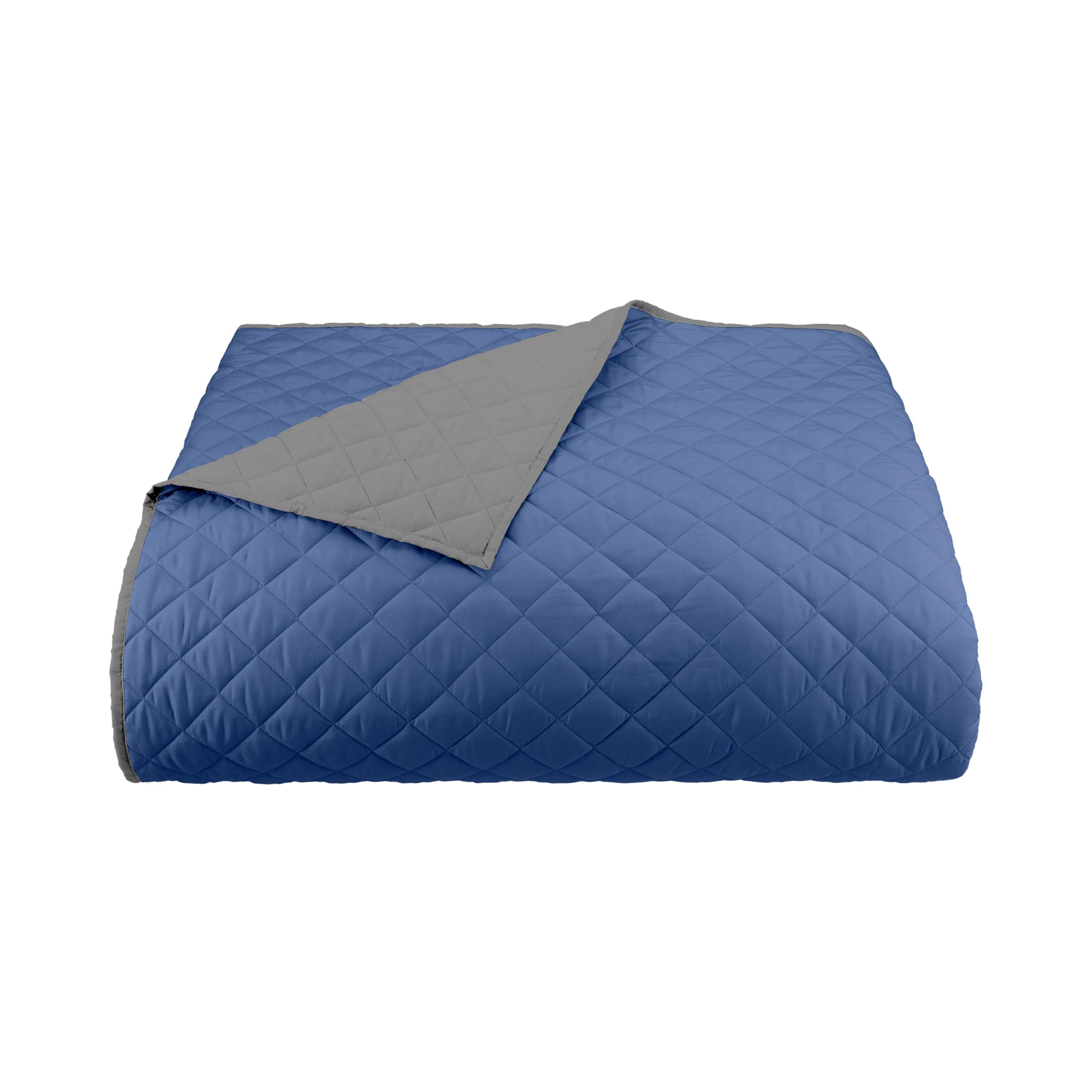 Martex Reversible Coverlet – Twin Bed Quilt – Lightweight Twin Size Bedding – Durable Quilts for Bed – Soft - Easy Care Bedding – Ceil Blue/Gray-image-7