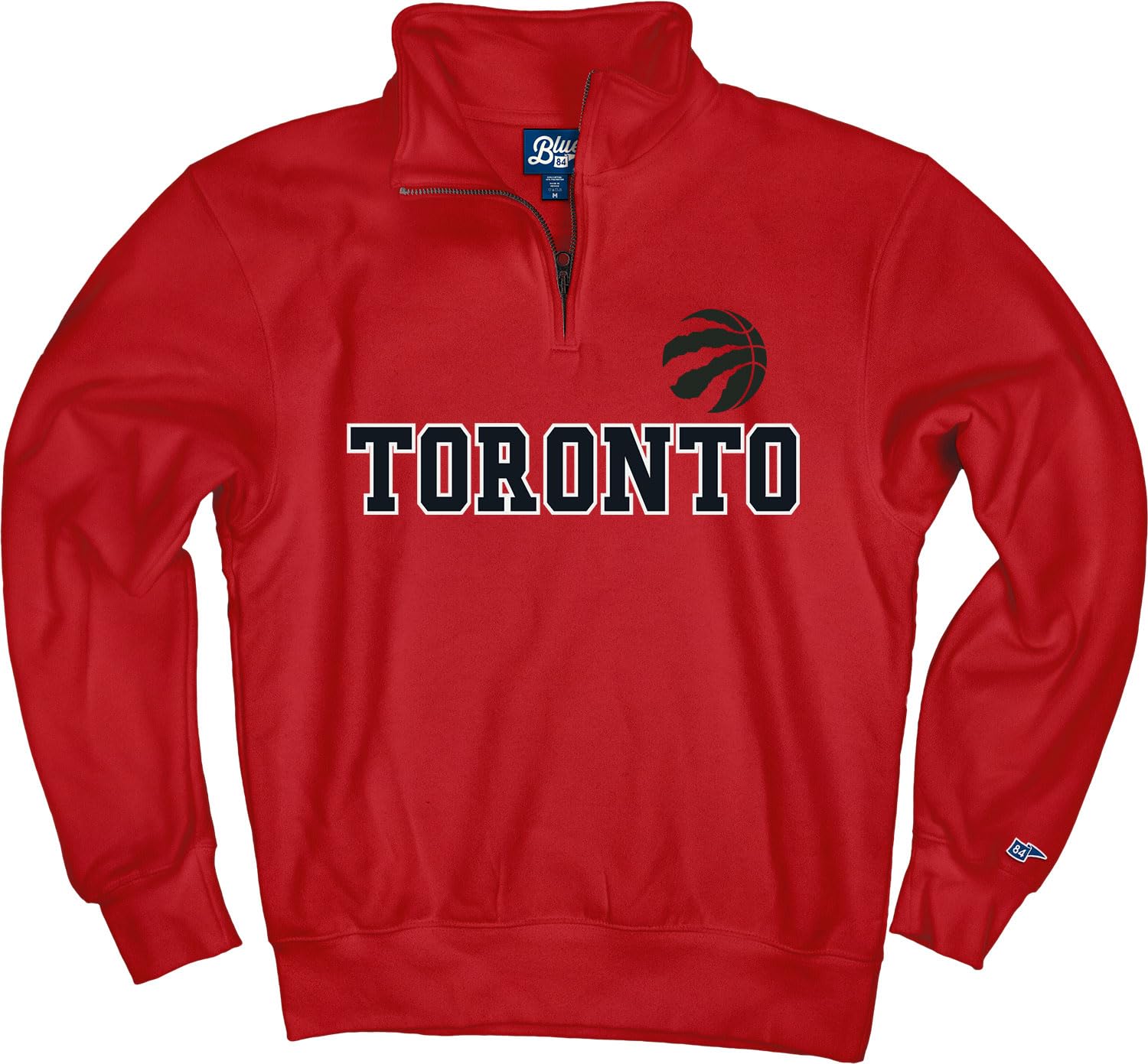 Blue 84 NBA unisex-adult Nba Officially Licensed Quarter Zip Sweatshirt Twill Embroidery