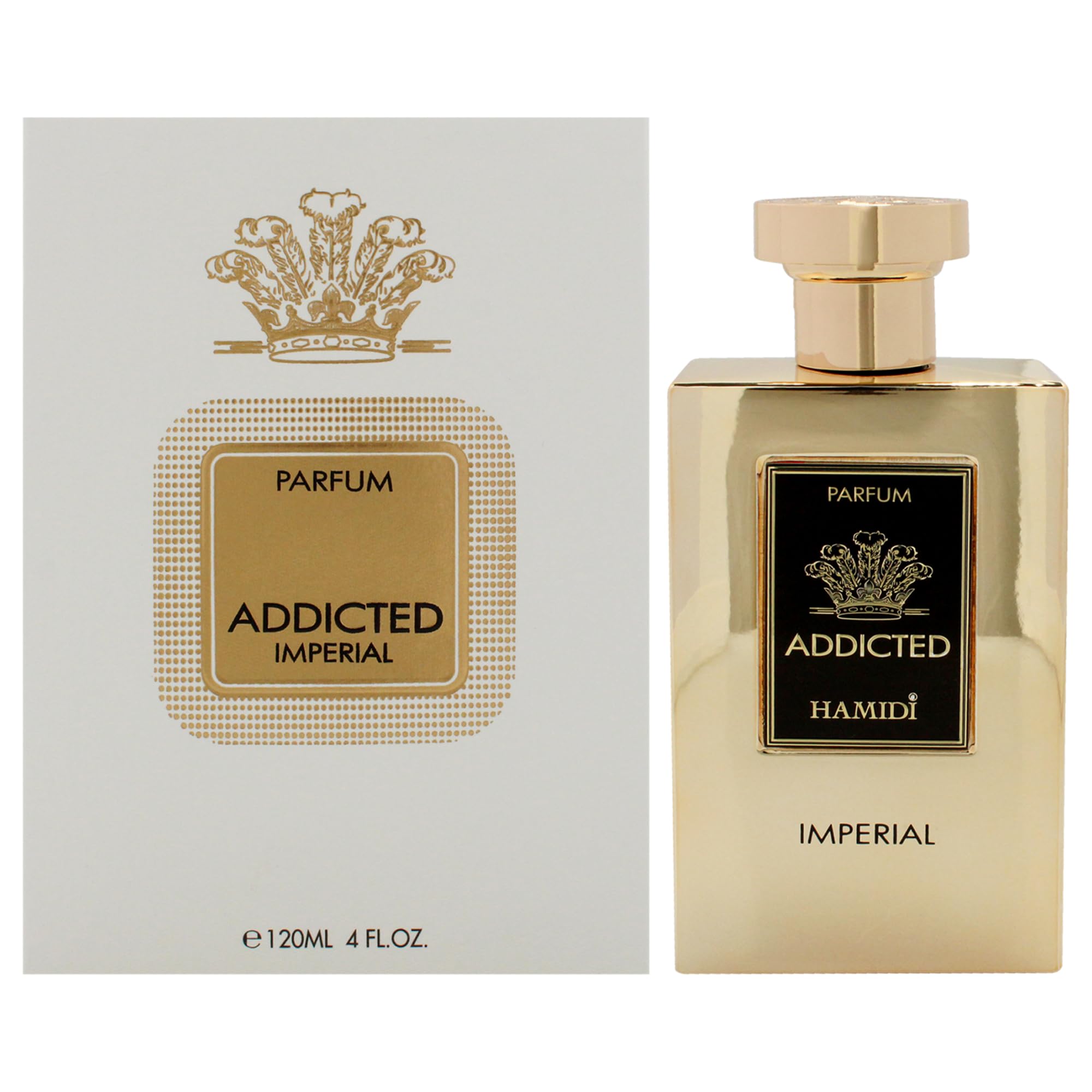 Hamidi Non Alcohol Addicted Imperial Parfum 120ml 4 Fl.oz Golden, Long Lasting Fragrance, Perfume for Women