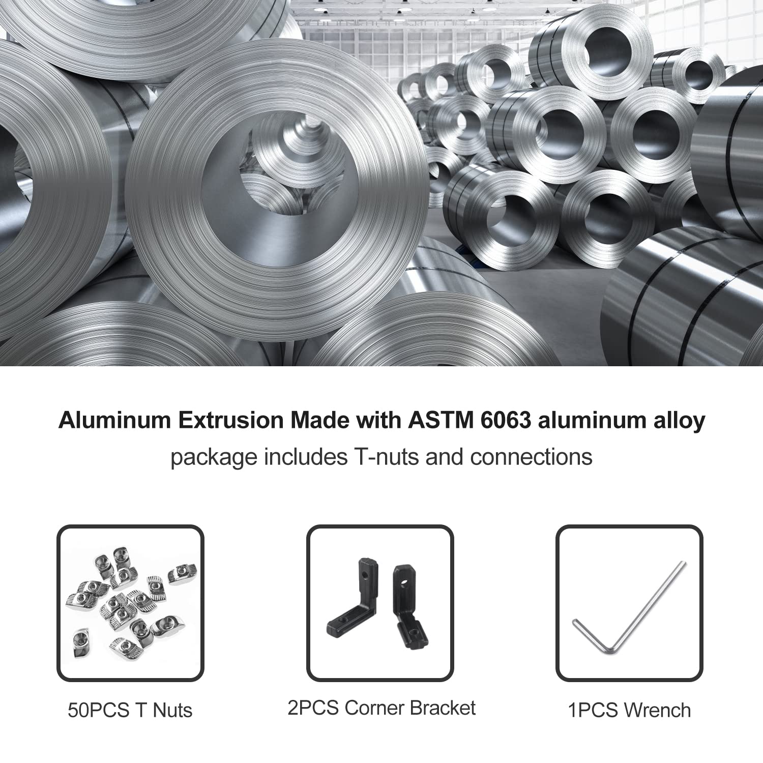 CNCMANS Lot De 2 Profilés Aluminium 2080 400mm Noirs - Extrusion T Avec Écrous T, Connecteurs L Et Clé Allen Pour CNC Et DIY