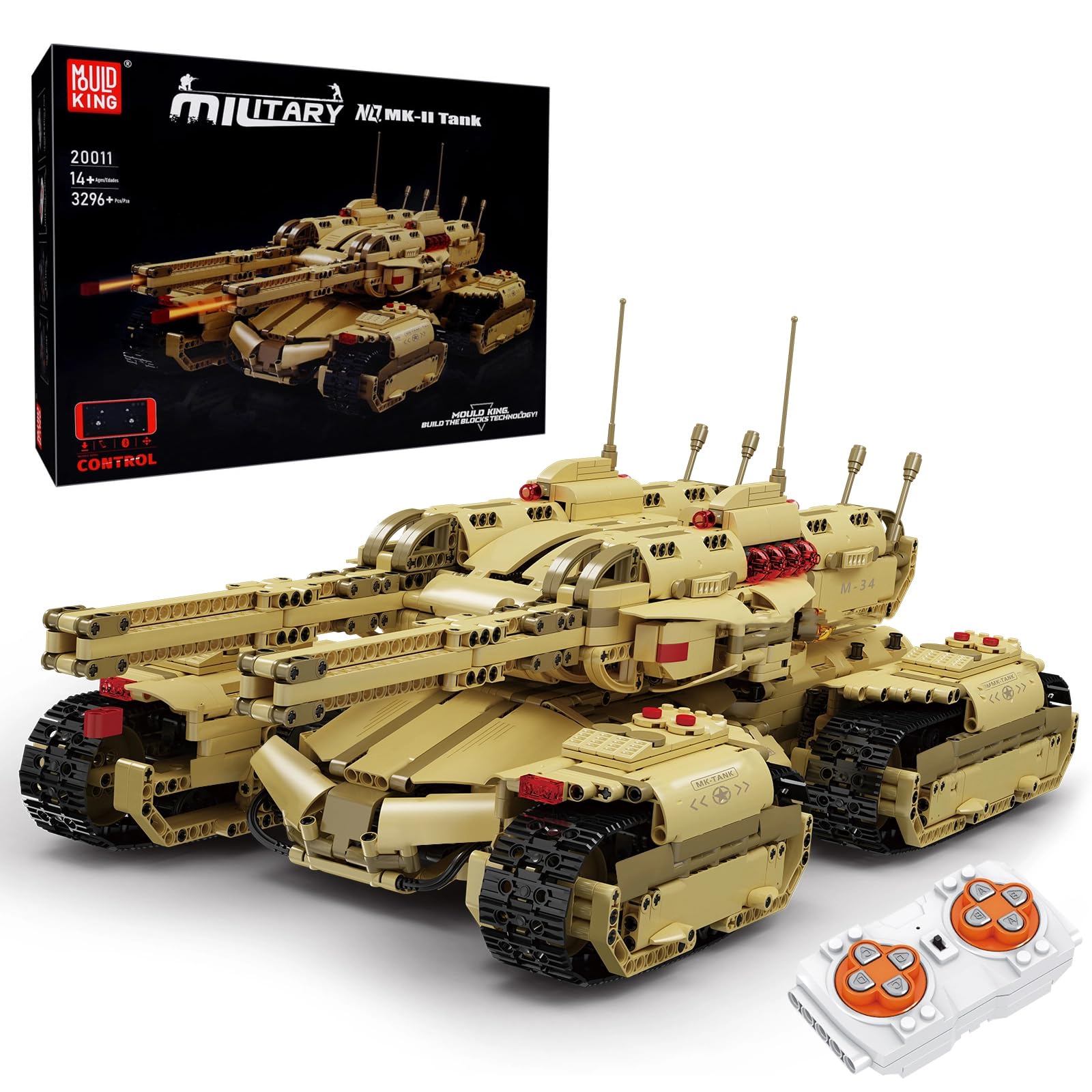 Amazon.co.jp: Mould King 20011 Technik MOC戦車積木キット、戦争