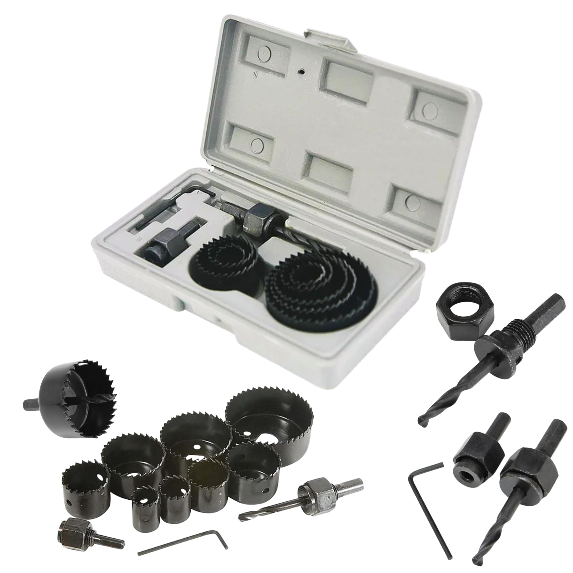 MIYLAR 11pcs Hole Saw Drill Bit Woodworking Cutter Hole Saw Cutting Set Core Drill Bit Wood Metal Drilling (19-64mm) (B0DFVK4JP8) Amazon Price History, Amazon Price Tracker