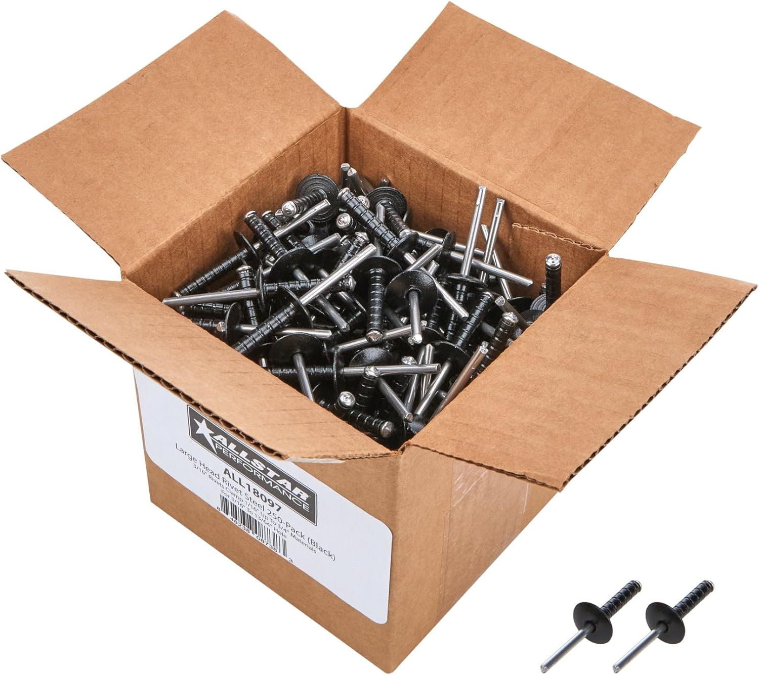 Allstar Performance Lg Hd Rivet Black 250pk Multi Grip