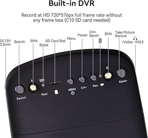 Miniatura 4 de Speedybee - Gafas EV800D FPV con DVR - 5.8G 40CH 5 pulgadas pantalla integrada batería de antena para cámara analógica FPV y transmisor FPV Drone RC