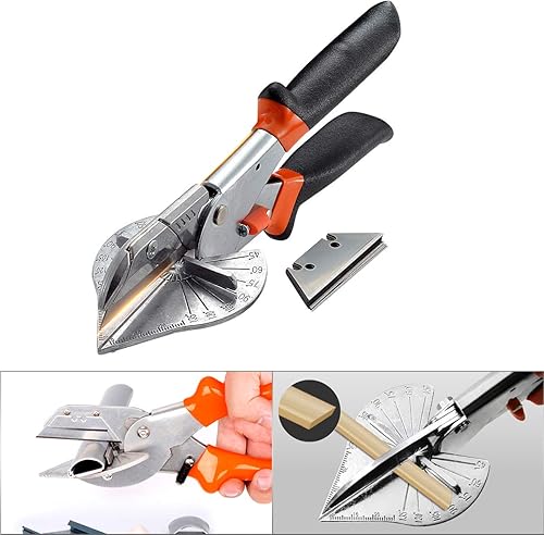 Miniatura 8 de KATUR Cortador de corte de inglete de ángulo múltiple Herramientas manuales de 45 grados a 135 grados con hoja de repuesto Tijeras de tubería de