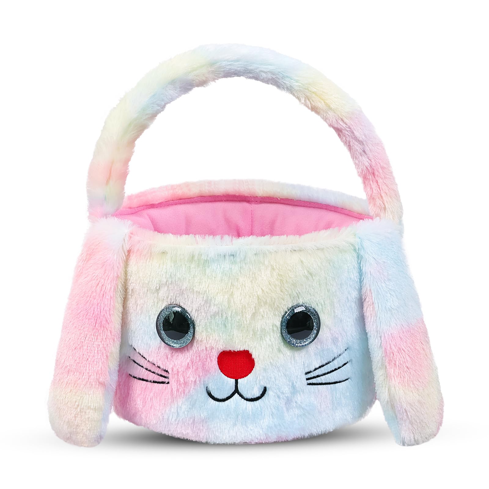 Baby's First Easter Basket, Personalized Stuffed Plush Bunny Easter Baskets, Colorful Egg Hanting Basket Easter Decor, My Easter Basket Decorations for Baby Kids Girls Boys Gifts Party Supplies