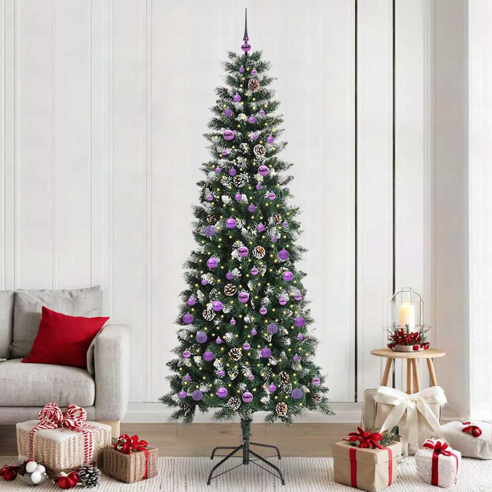 Árbol de Navidad artificial de 240 cm Gecheer con luces LED blancas cálidas modelo YHSQY-3395850ES