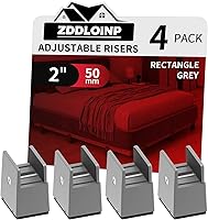 Vista 14 de Elevador de cama con abrazadera de tornillo ajustable, se ajusta al grosor del marco de muebles de 0 a 1.5 pulgadas, altura de elevación de 2