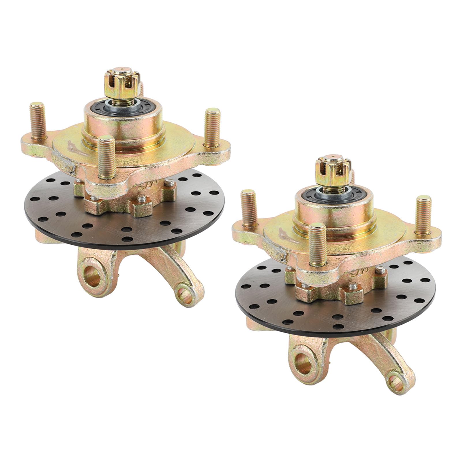 Ausla Mandrini dell'articolazione dello Sterzo, Metallo con Disco Freno, 1 Paio per Carrello da Go Kart Quad ATV UTV