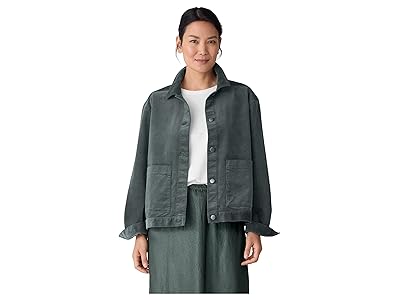 Eileen Fisher Organic Cotton Stretch Corduroy Classic Collar Jacket Women