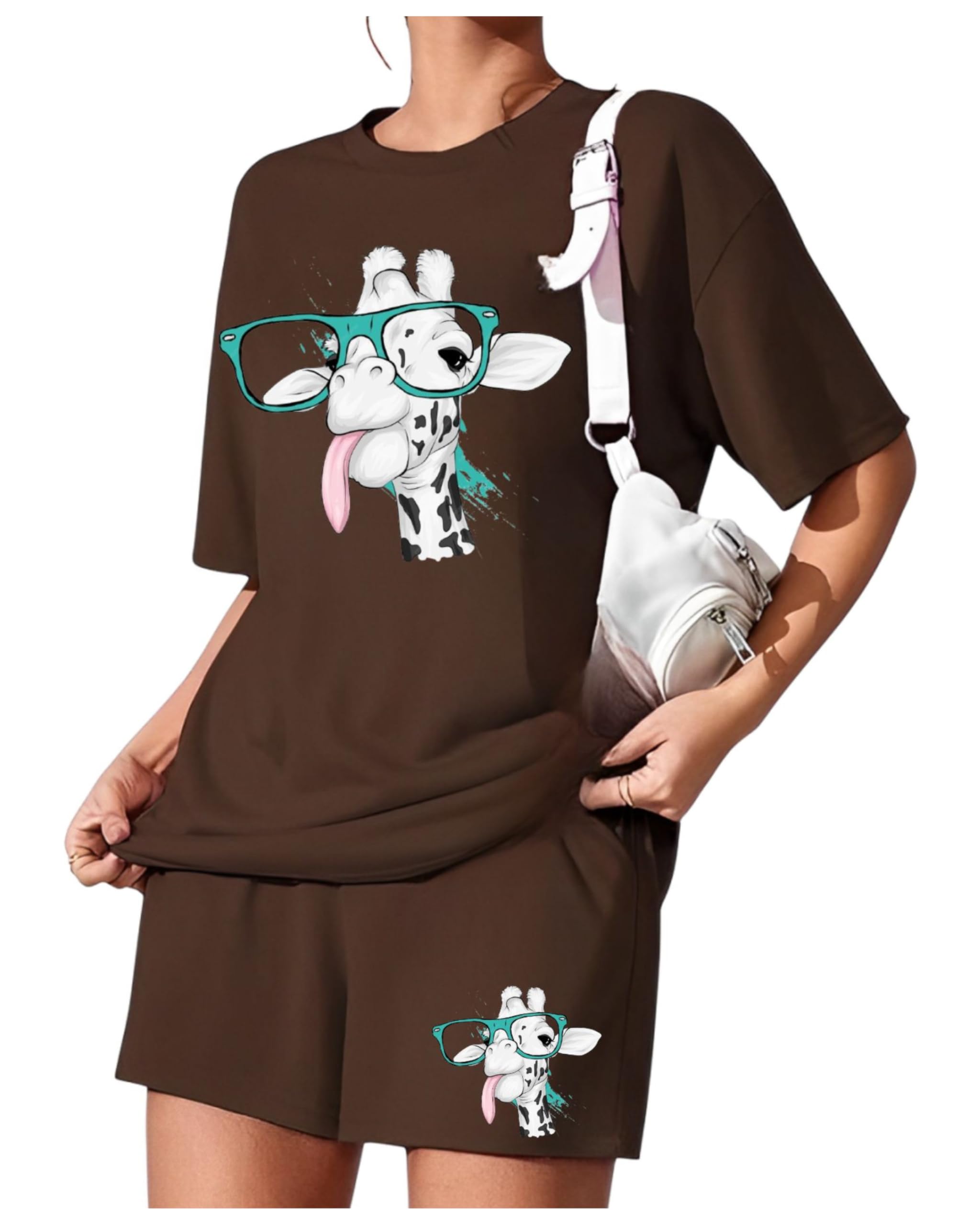 ug fashion Women's Cotton Half Sleeve T-Shirt & Short Pyjama Set || Printed Top & Shorts Nightsuit Pair for Women || Casual Two-Piece Co-Ords Outfits 2 pcs Set-picture-11