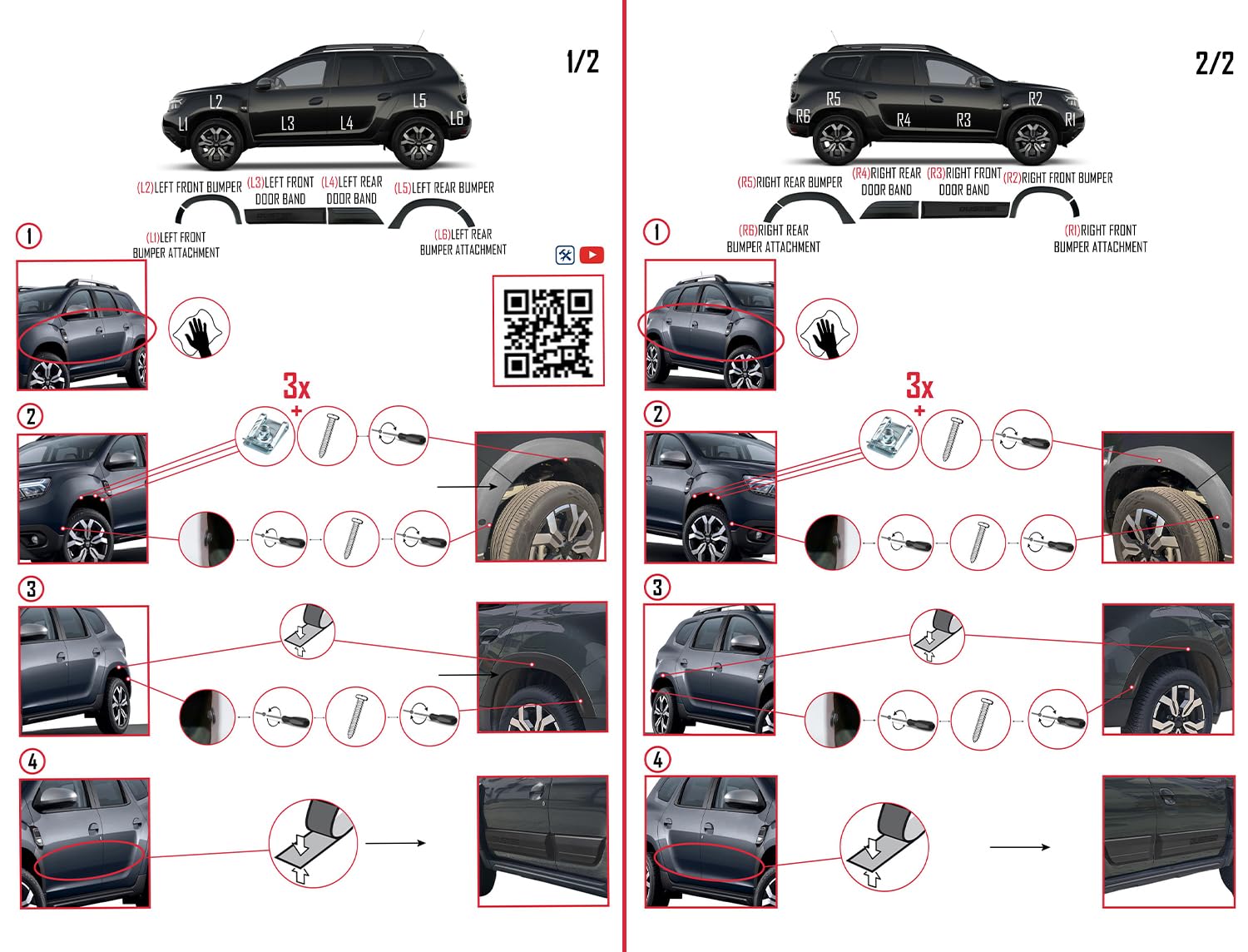 Compatible with Dacia Duster 2018-2024 Fender Wheel arch Protector