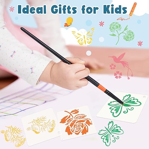 Miniatura 4 de Plantilla de 30 piezas para pintar, plantillas reutilizables de plantas de flores de 3 pulgadas, plantilla de pared para manualidades, plantillas de