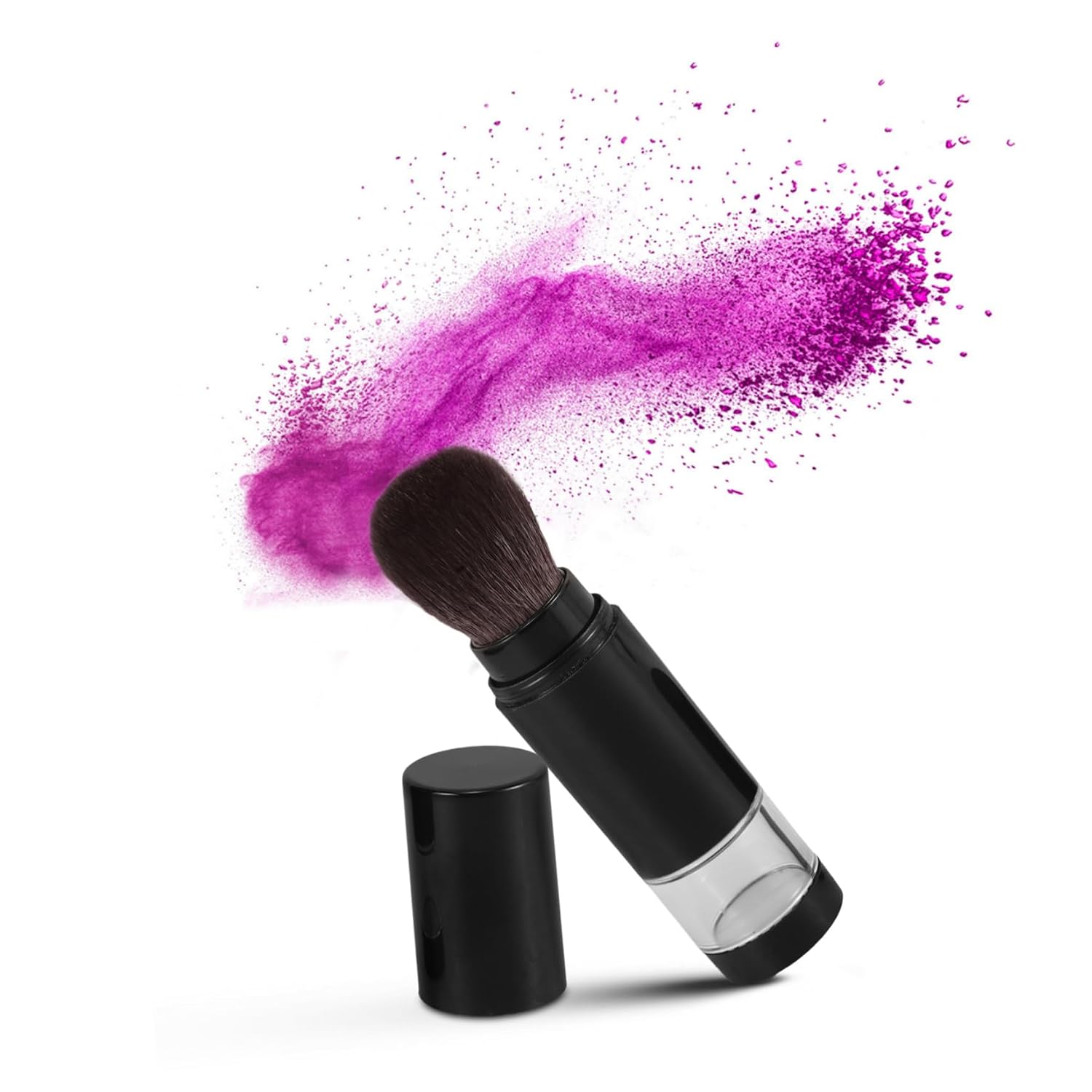 GALPADA Retractable Makeup Brush for Blush Loose Powder Portable Travel-friendly Applicator Protective Cover Versatile Beauty Tool for Even Coverage and Polished Finish