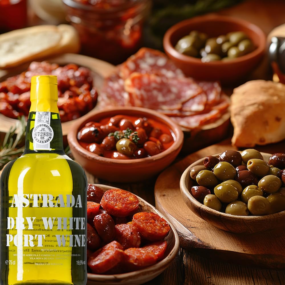 Astrada Dry White Portwein DOP, trocken, sortenreines Weinpaket + VINOX Winecards (6x0,75l)