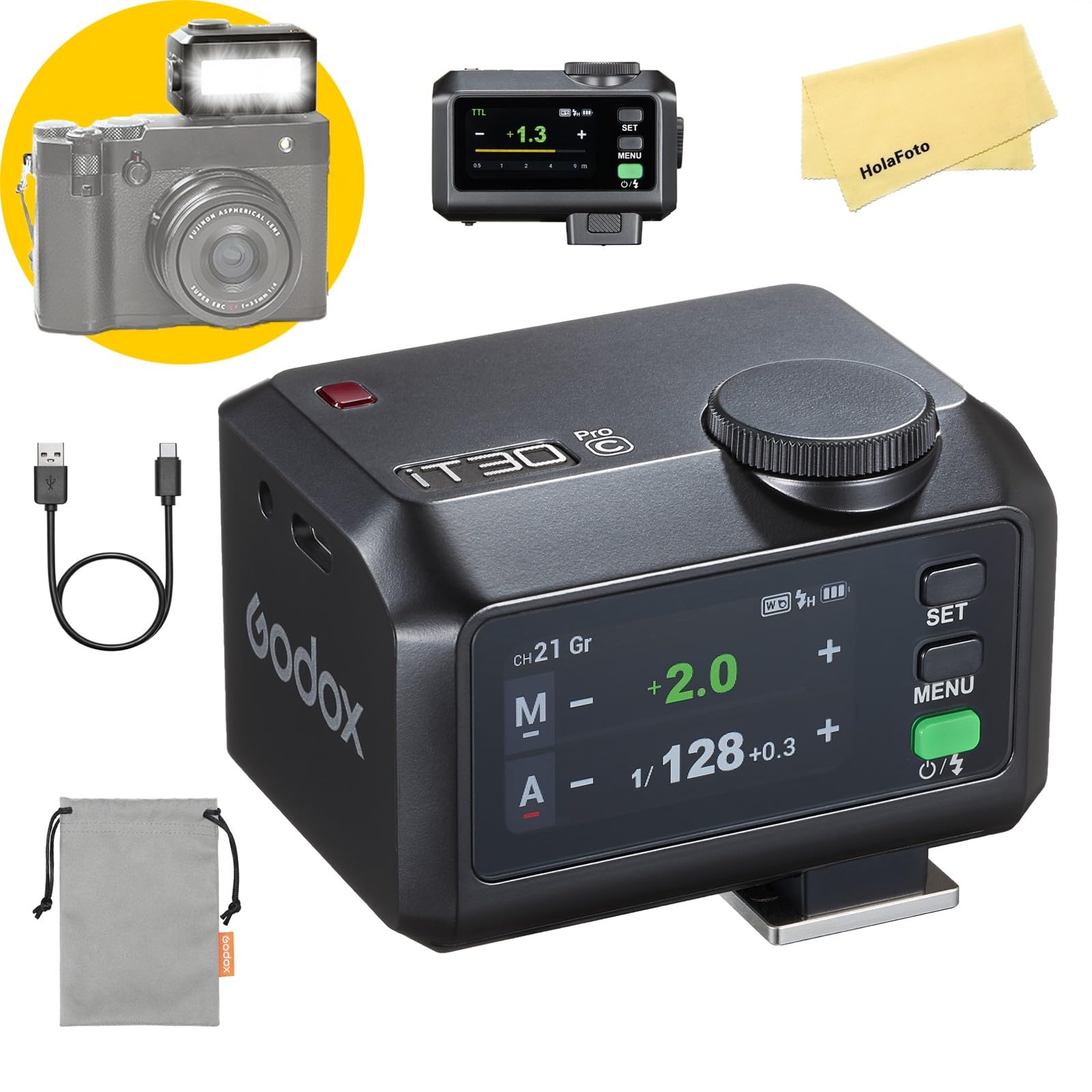 GODOX V1 PRO C 76Ws TTL Li-ion Round Head Speedlight Flash For Canon - Foto 5