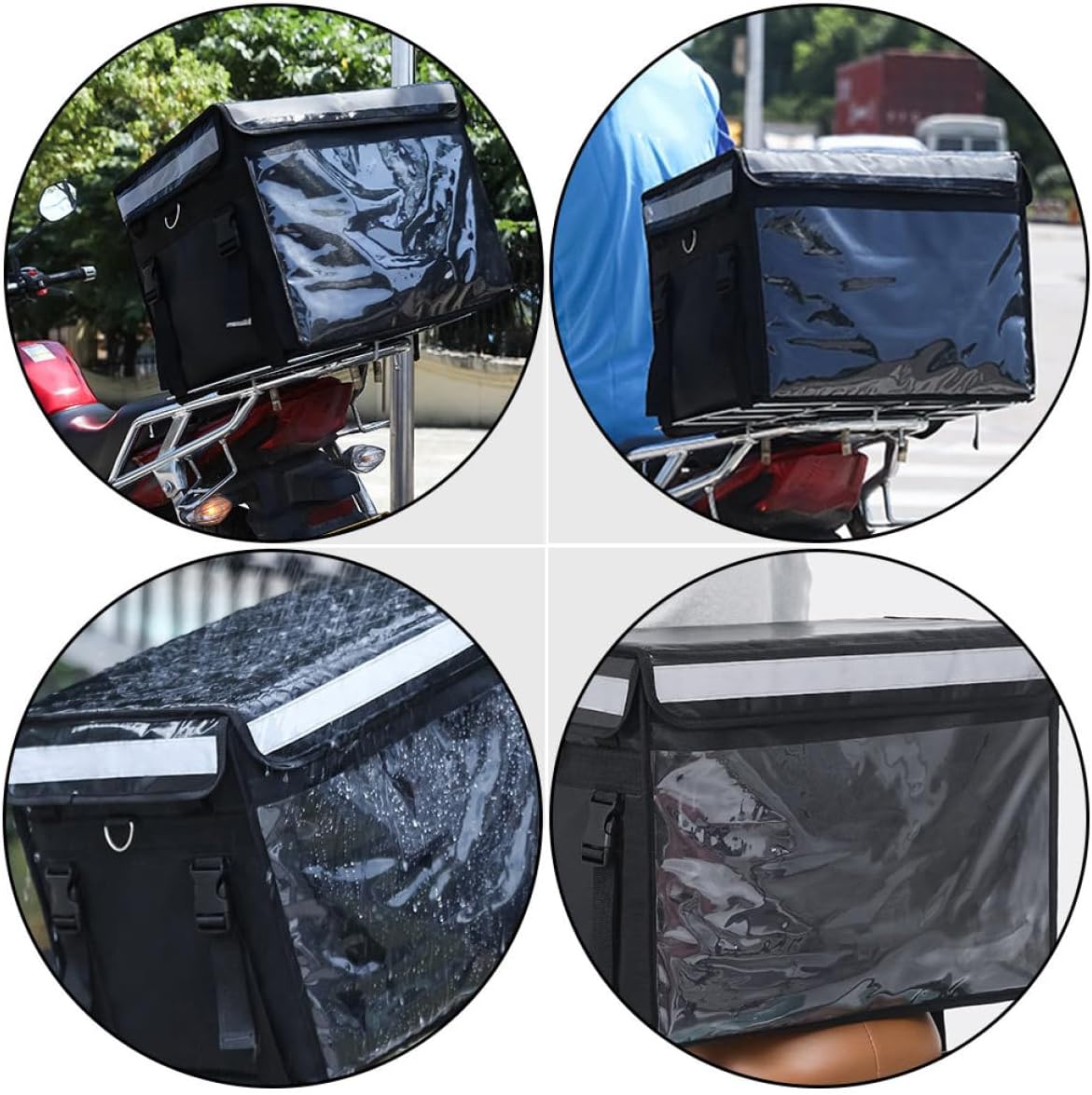 Insulated Meal Box Thicken Takeout Food Case Black Bag for Picnic Catering and Food Storage and Capacity