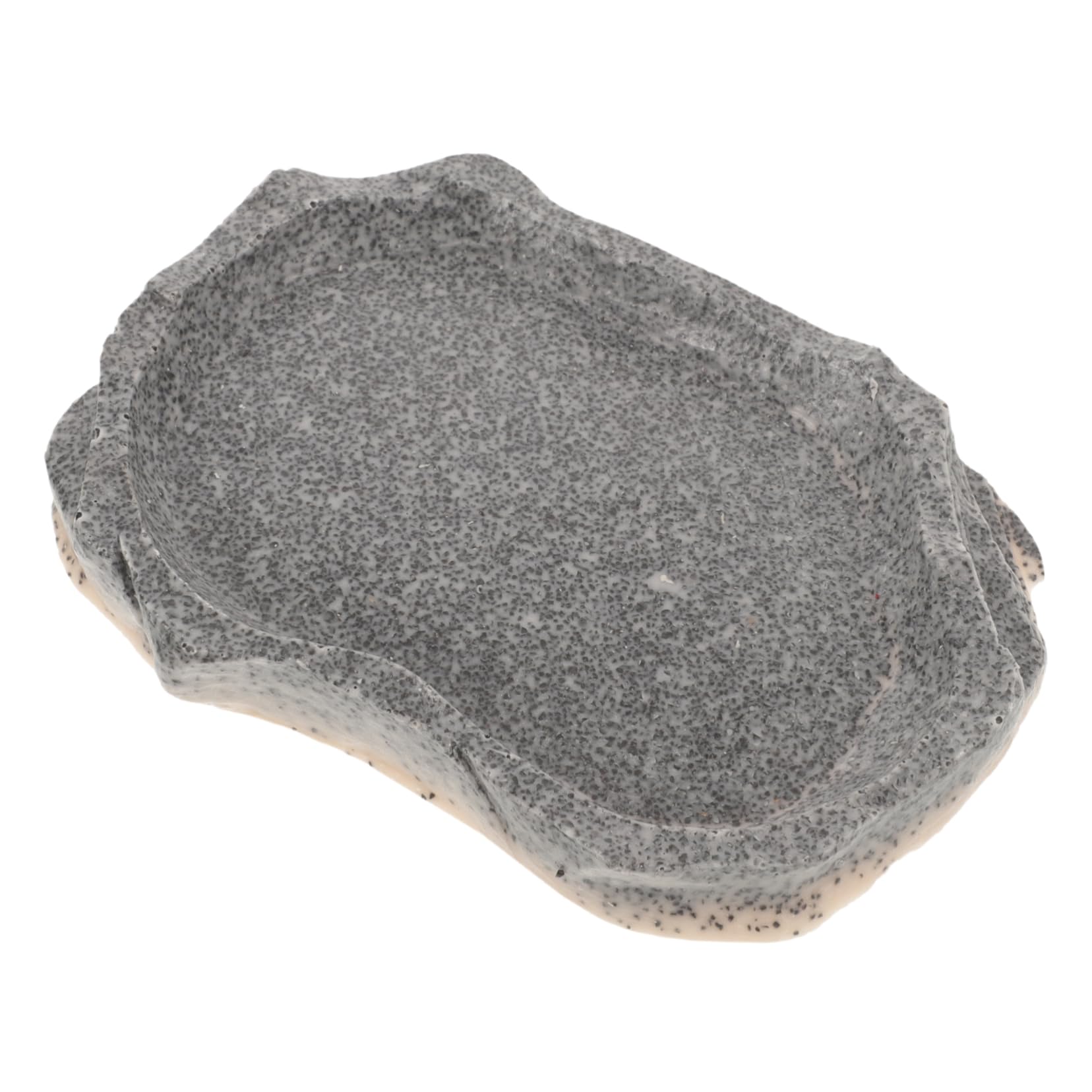 Sosoport 5piezas Tazón De Resina para Reptiles Alimentador De Comida y Agua Plato Duradero para Lagartos Gecko Dragón Barbudo y Tortugas Diseño De Roca Natural Fácil De Limpiar