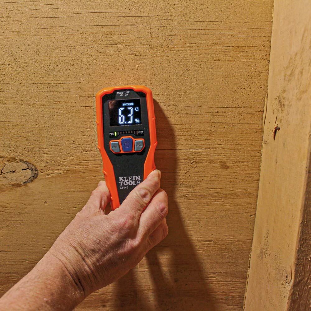 KLEIN TOOLS Pinless Moisture Meter for NonDestructive Moisture Detection in Drywall, Wood, and