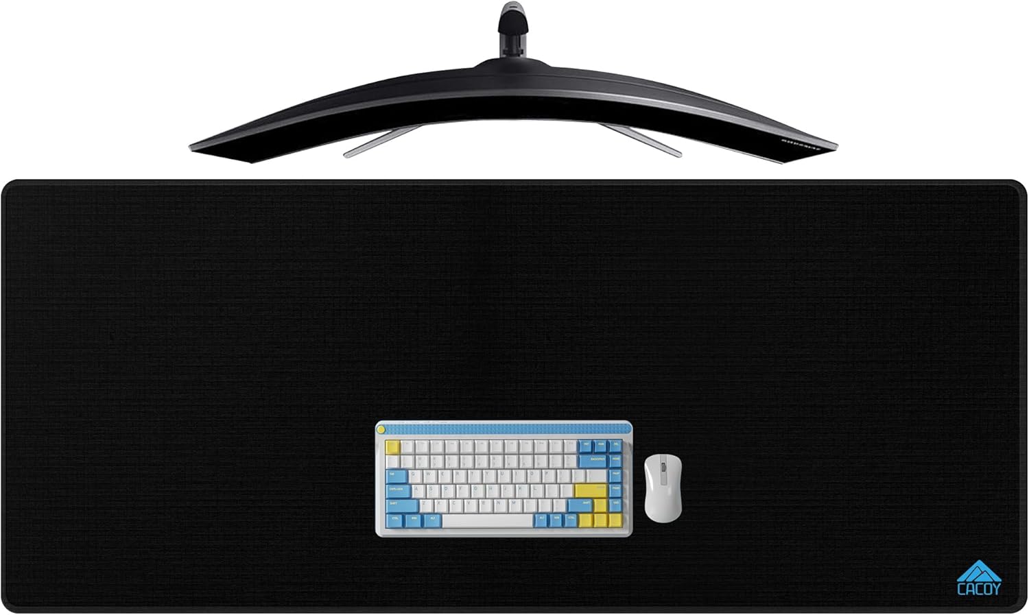 Product image of Cacoy 1400x600 mm Übergröße Gaming-Mauspad, Großes Mousepad XXL, Office Tischunterlage, rutschfest, Langlebig, Verlängert Schreibtischunterlage für Büro und Zuhause, Schwarz