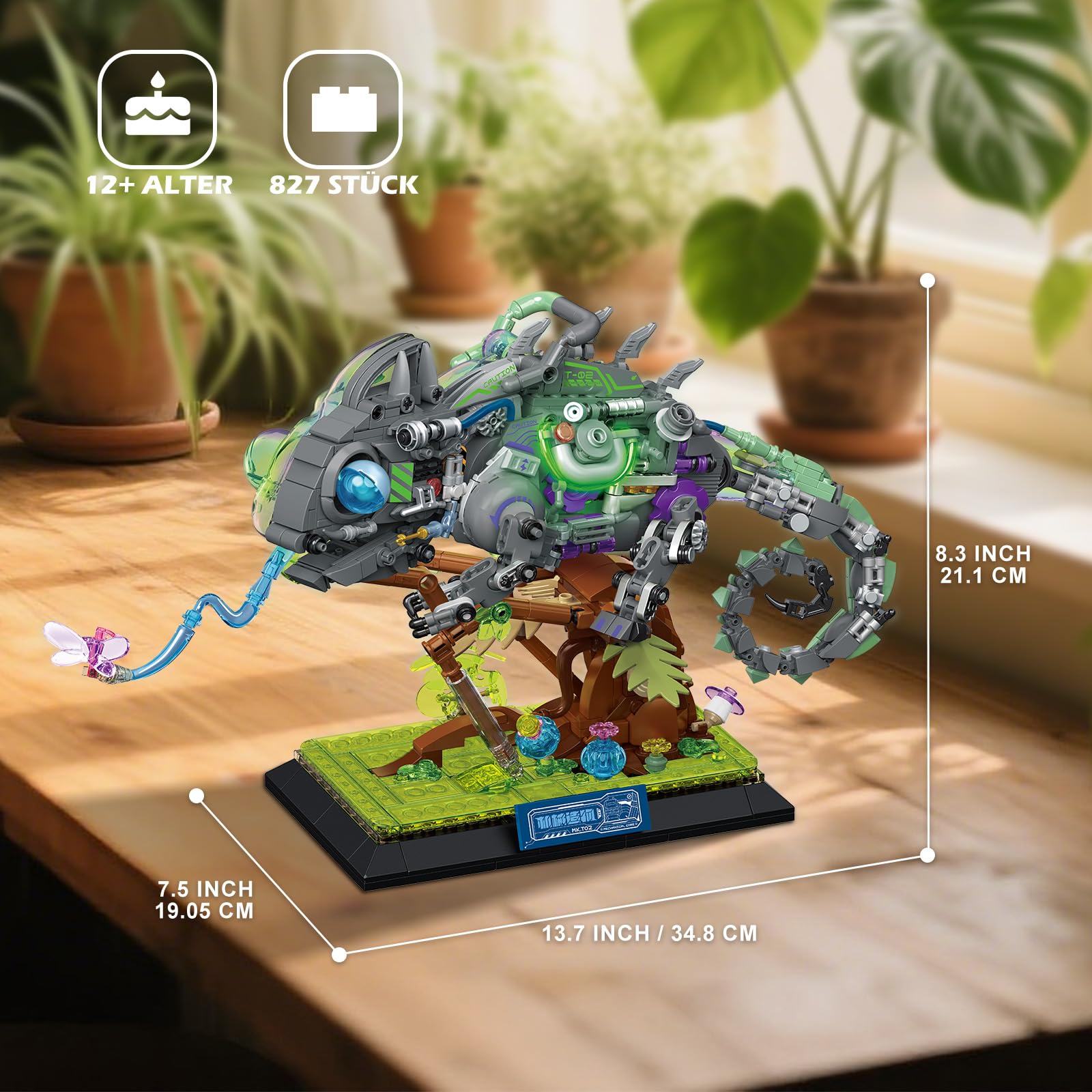 Brihappen Cool Mech Chameleon Model Building Set for Adult Boys Girls Chameleon Animals Crossing Toy Collectible Display Model Home Office Decor - Image 2