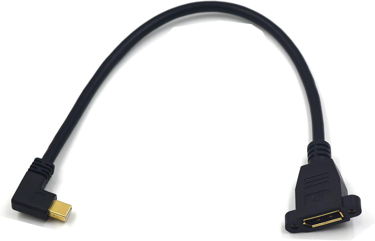 Duttek 30cm Left Angled 90 Degree Mini DisplayPort Male to DisplayPort Female