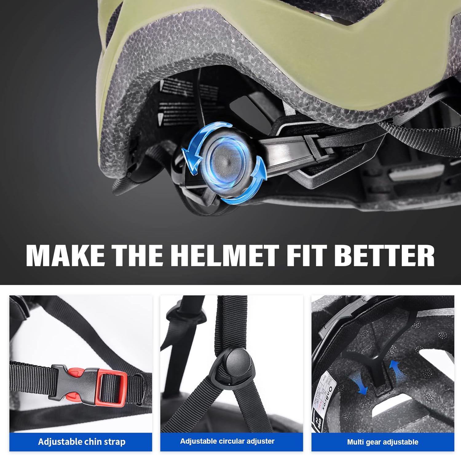 Mountain Bike Helmet with Visor-OnBros Bike Helmets for Men and Women, Helmets for Adults to Youth Bicycle Helmet Road Bike Helmet Safe and Comfortable - Image 4