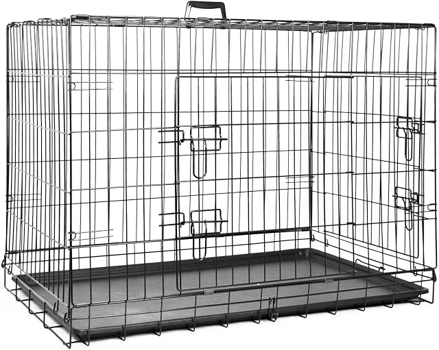 proudpet PET CRATE Folding Double Door Metal Puppy Dog Cage (Large - 36 Inch)